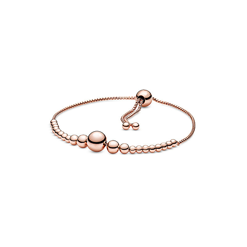 Factory direct pan luxuryreplica 925 silver rose gold bow adjustable send girlfriend DIY basic bracelet