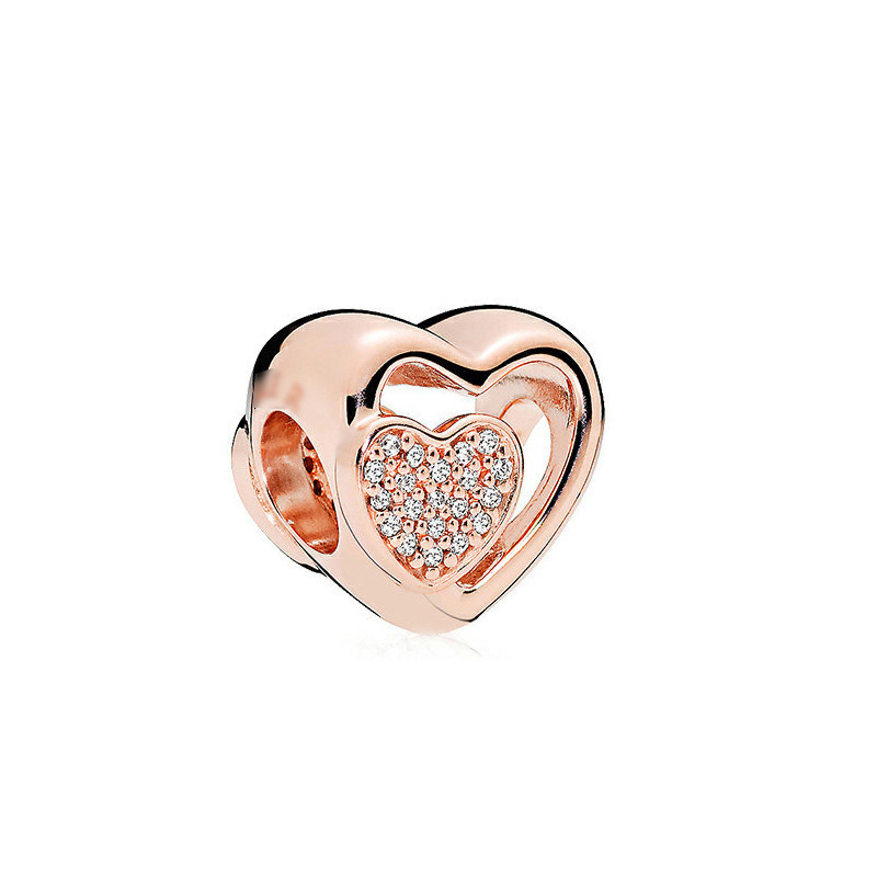 pan luxuryreplica Di Rose Gold Love Three-sided Beads Zircon Hanging Beads DIY Accessories Beads