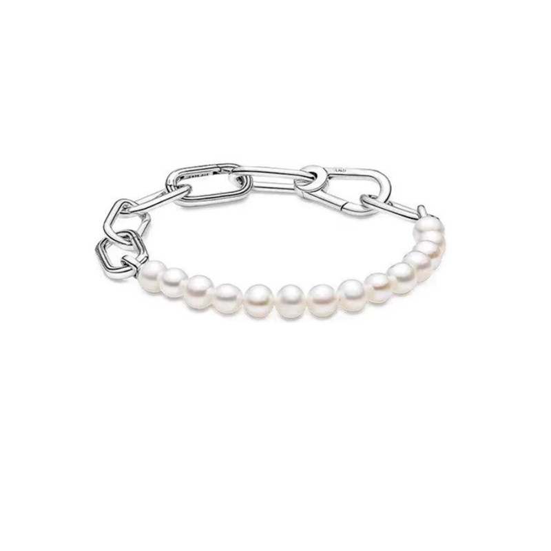 Factory direct pan  luxuryreplica 925 sterling silver ME series pearl bracelet smooth bracelet basic bracelet