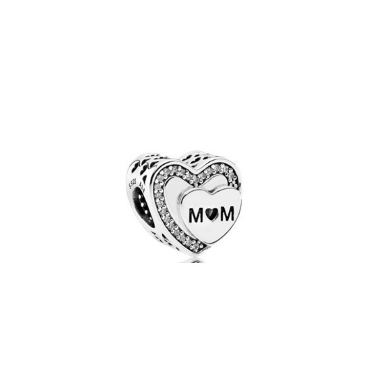 Factory direct pan luxuryreplica love 925 silver beads DIY accessories heart lock key hanging beads loose beads