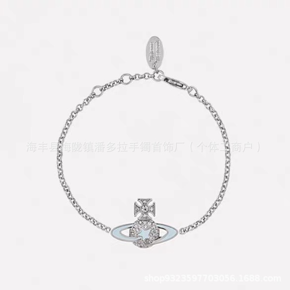 High Version Queen Mother's Five-pointed Star Saturn Pearl Necklace vivi  luxuryreplica Meteor Full Diamond Bracelet Earrings Earrings