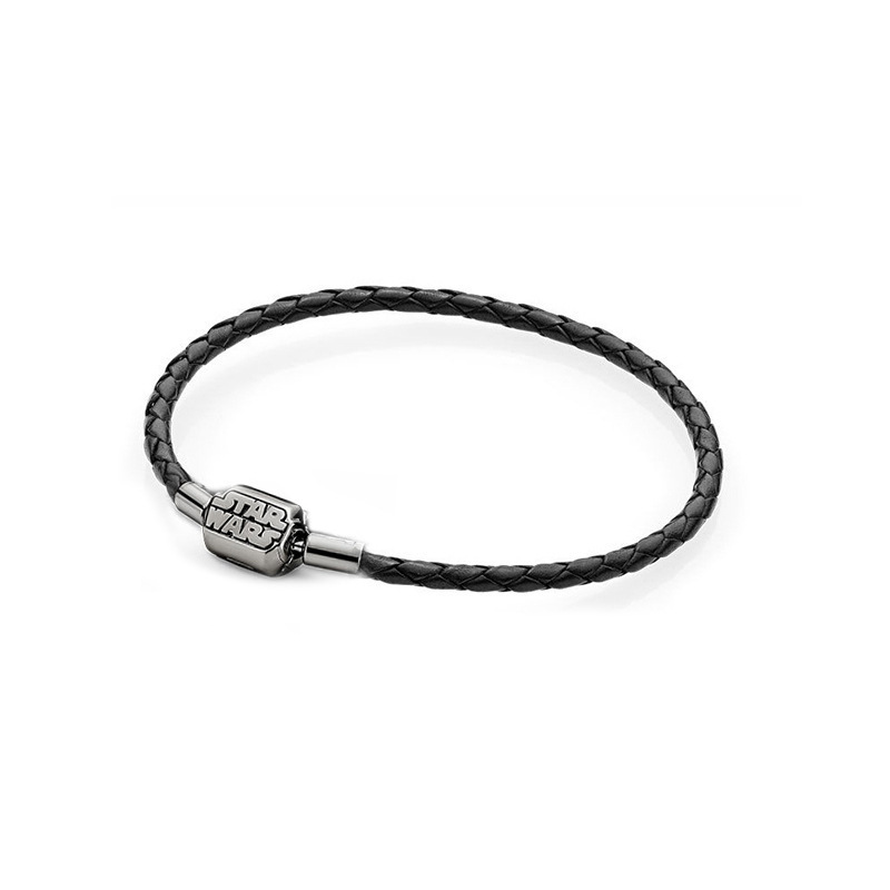 pan luxuryreplica 925 Sterling Silver Buckle Black Single Loop Double Loop Woven Leather Rope DIY Base Bracelet