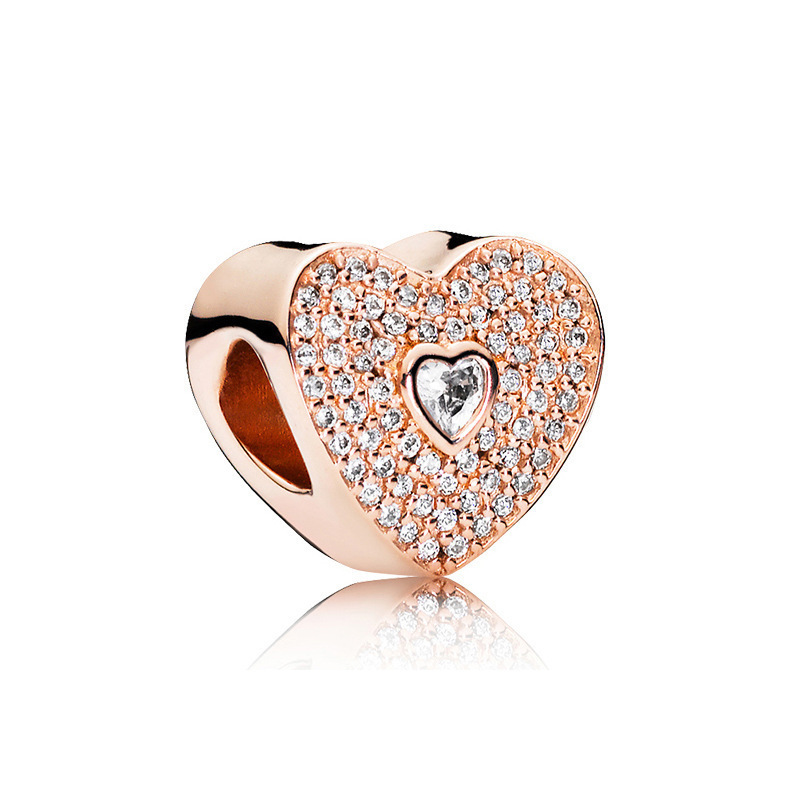 pan luxuryreplica Di Rose Gold Love Three-sided Beads Zircon Hanging Beads DIY Accessories Beads
