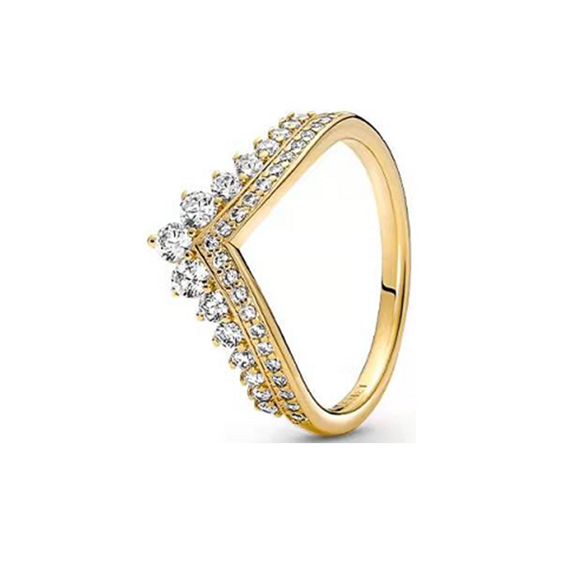 Factory Outlet pan luxuryreplica 925 Sterling Silver New Shining Wishing Bone Angel Wings Minnie Ring European and American Fingers