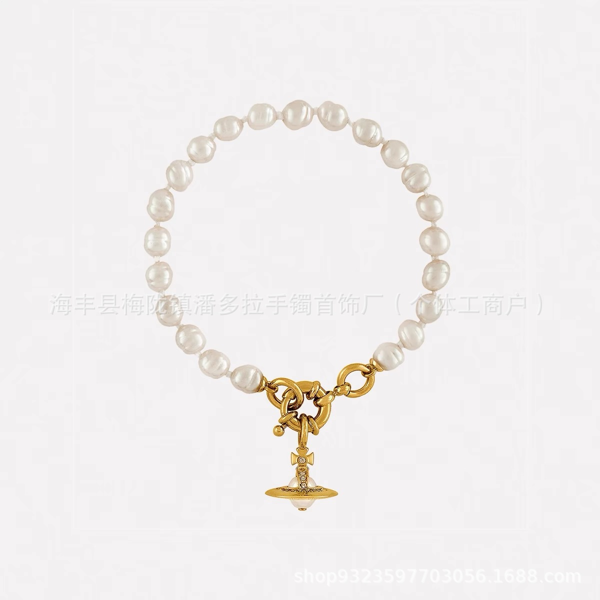 New Empress Dowager Baroque Water Drop Pearl High Sense Stereo Saturn UFO Pearl Necklace Earrings Bracelet for Women