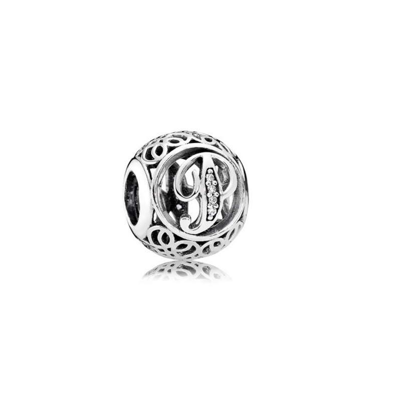 pan luxuryreplica 925 Sterling Silver Beads 26 Letters Series Round Beaded DIY Accessories Beads