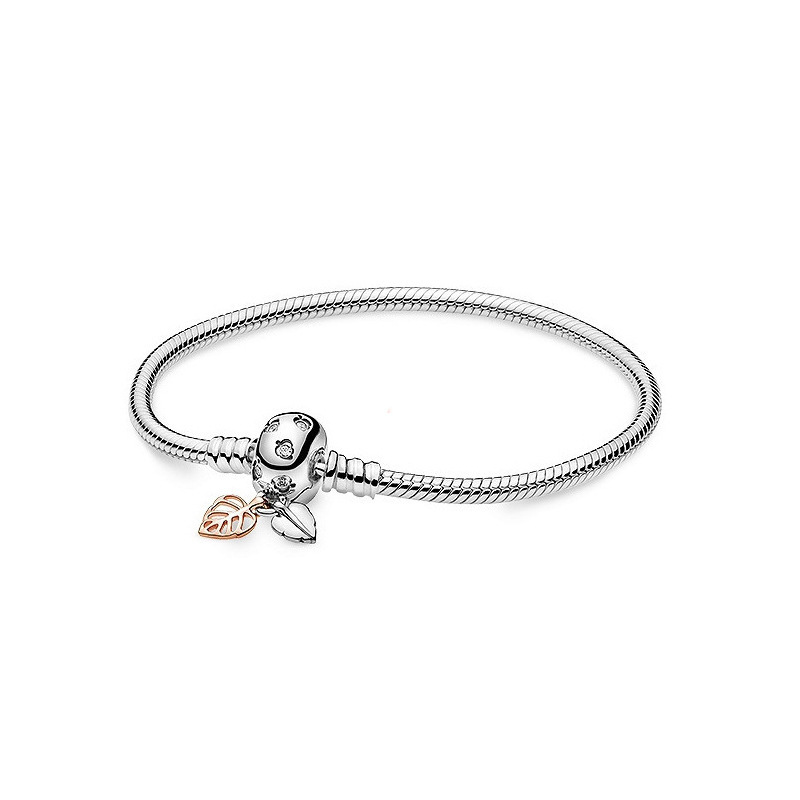 Factory Direct pan luxuryreplica 925 Sterling Silver Crown O Deciduous Buckle Snake Bone Chain Bracelet DIY Base Bracelet