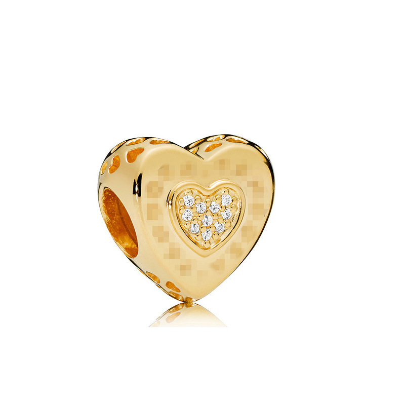 pan luxuryreplica White Copper Silver Plated Gold Love Hollow Fixed Buckle Beaded DIY Accessories