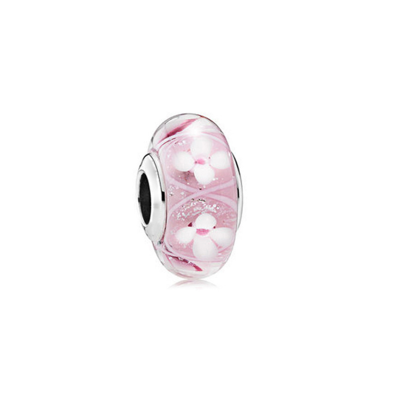 Factory direct pan luxuryreplica 925 silver Mulan flower bud butterfly glazed beads hanging beads DIY accessories loose beads