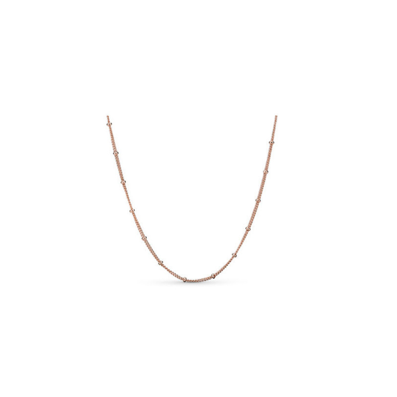 Factory direct pan luxuryreplica 925 sterling silver rose gold pea chain Joker necklace DIY basic clavicle chain women