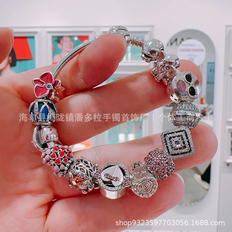 Pan luxuryreplica 925 sterling silver beaded bracelets, beaded bracelets, scattered beads, love beads