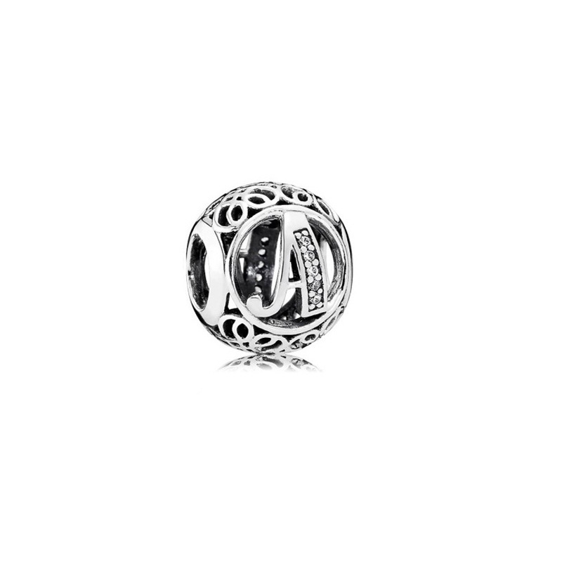 pan luxuryreplica 925 Sterling Silver Beads 26 Letters Series Round Beaded DIY Accessories Beads