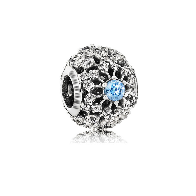 Factory Outlet pan luxuryreplica 925 Silver Clover Cinderella Pumpkin Car Ice Crystal Snowflake Drill Hanging Bead Accessories