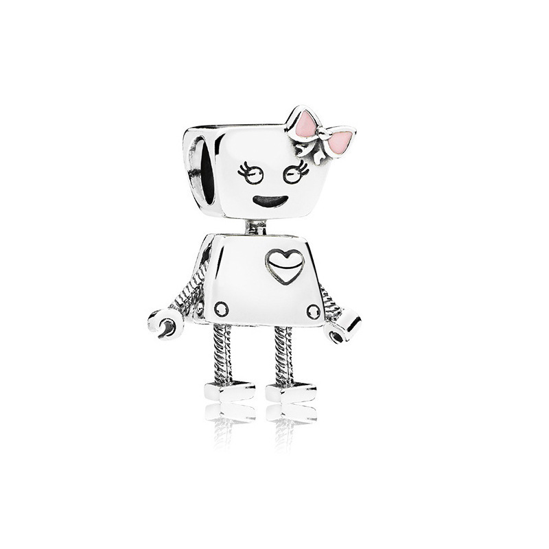 pan luxuryreplica 925 sterling silver robot panda animal cute personality hanging beads DIY accessories beads
