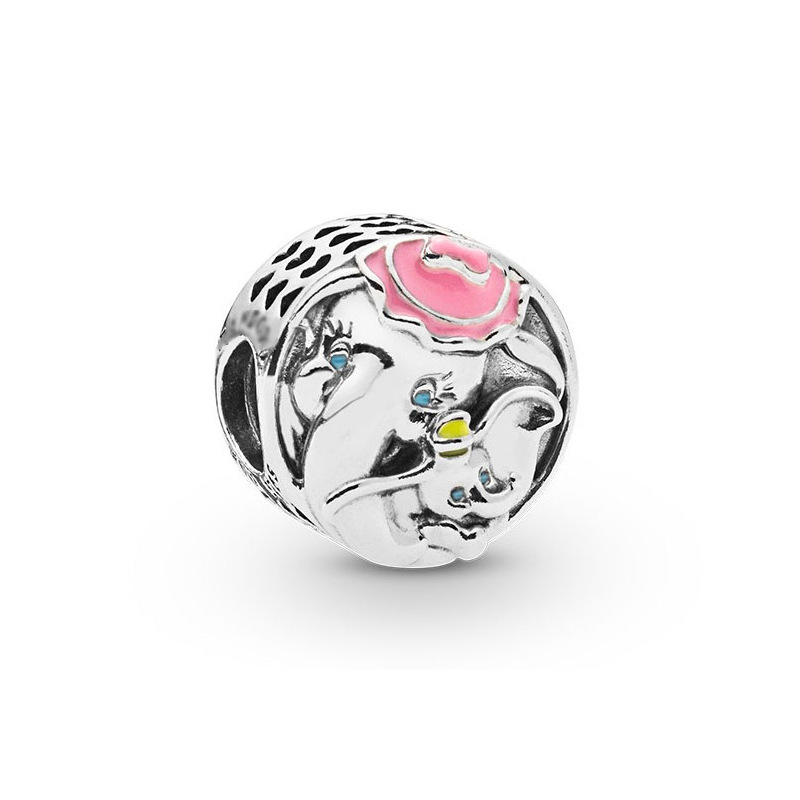 Factory direct pan luxuryreplica 925 silver Magnolia love love full diamond fixed hanging beads DIY beads