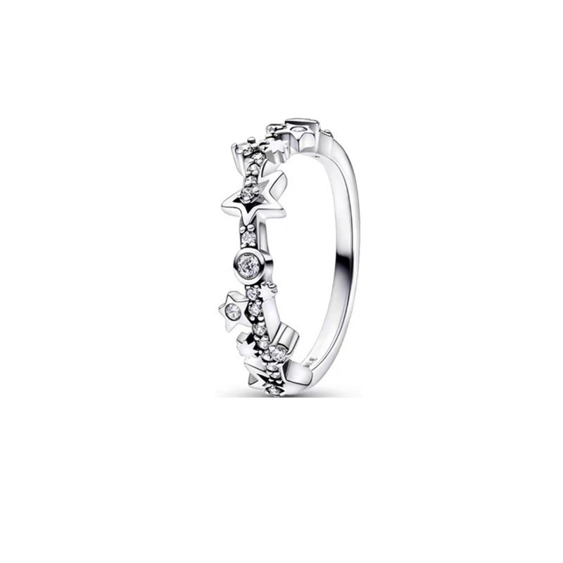 pan luxuryreplica 925 Sterling Silver Two-Tone Ring Looking at each other Ring Couple Ring