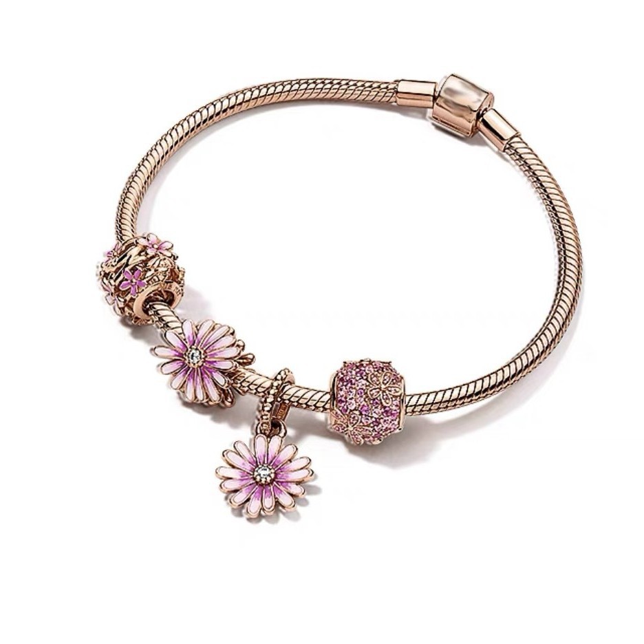 High Version pan luxuryreplica S925 Silver Rose Gold Love Interwoven Innocence Love Bracelet suit Fashion Bracelet for Women