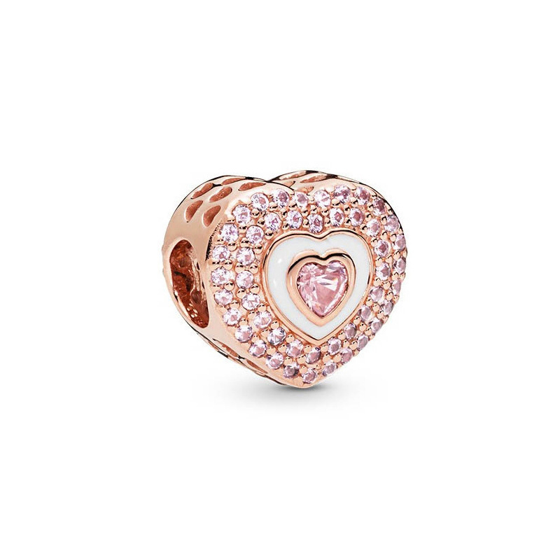 pan luxuryreplica Di Rose Gold Love Three-sided Beads Zircon Hanging Beads DIY Accessories Beads