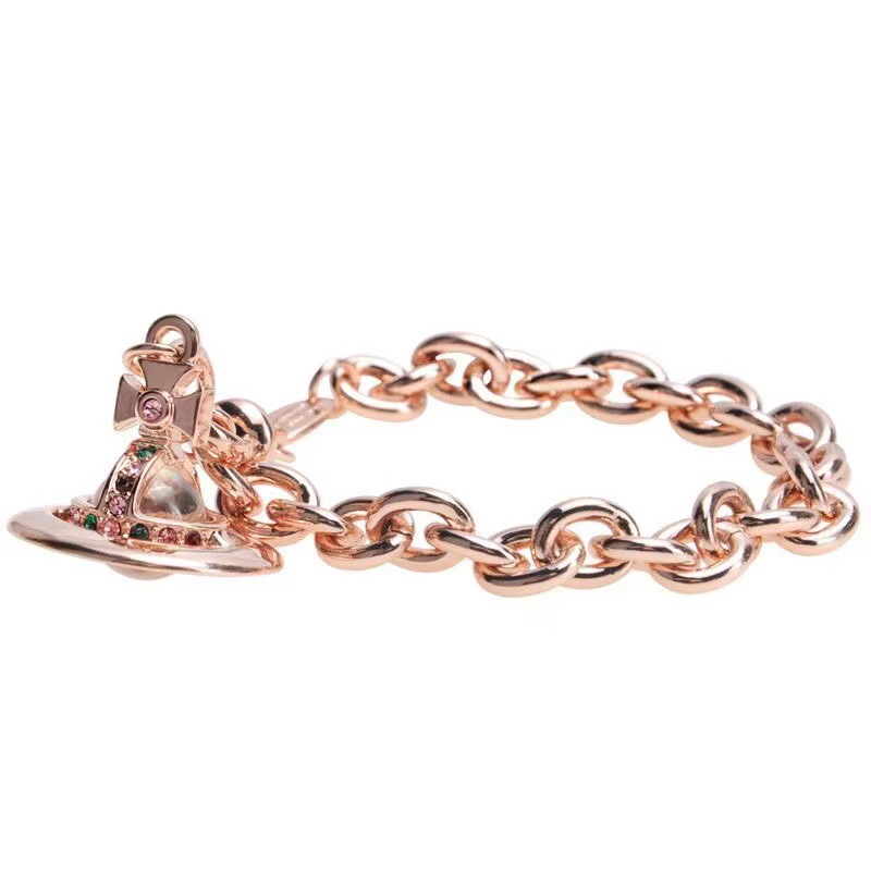 High Version Empress Dowager vivi  luxuryreplica Vivian Light Luxury High Sense Stereo Orb Saturn Glass Bead Bracelet