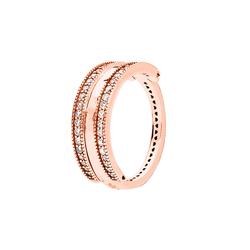 pan  luxuryreplica Rose Heart-to-Heart Love Bean Sprouts All-Match Couple Ring Matching Ring