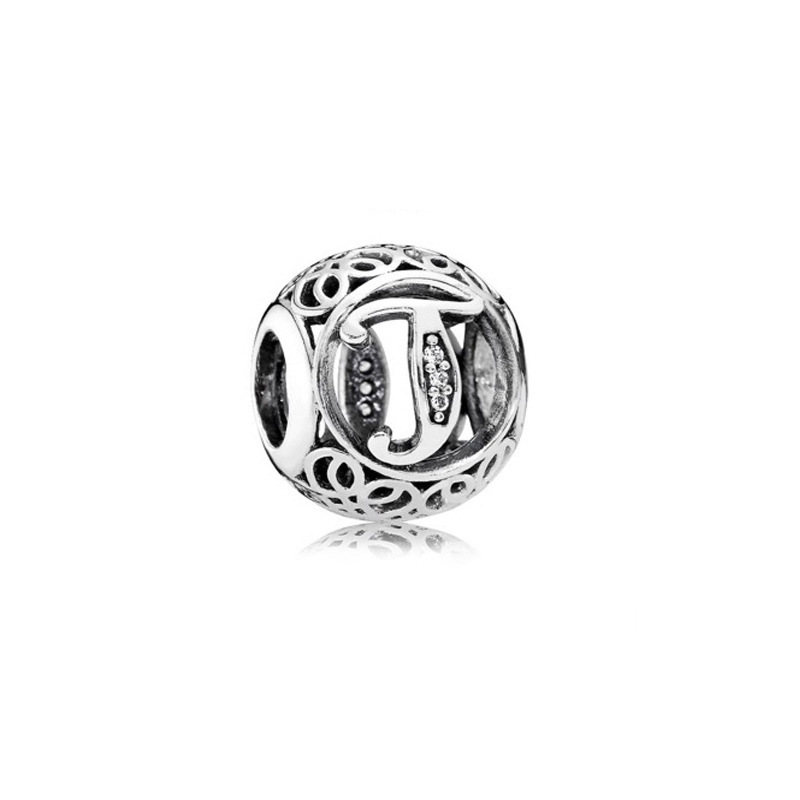 pan luxuryreplica 925 Sterling Silver Beads 26 Letters Series Round Beaded DIY Accessories Beads