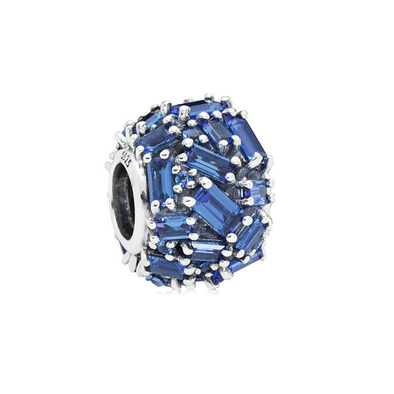 Factory direct pan luxuryreplica 925 silver three-sided beads series bubble carved elegant hanging beads DIY accessories