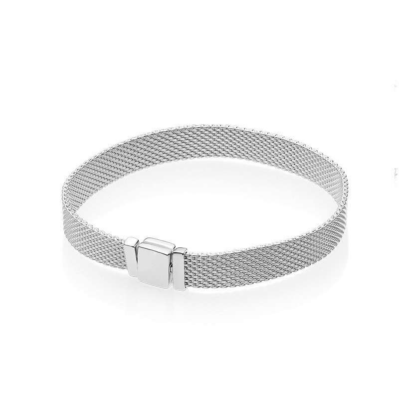 pan luxuryreplica 925 Sterling Silver Black Watch Personality Fashion Temperament Bracelet DIY Basic Bracelet