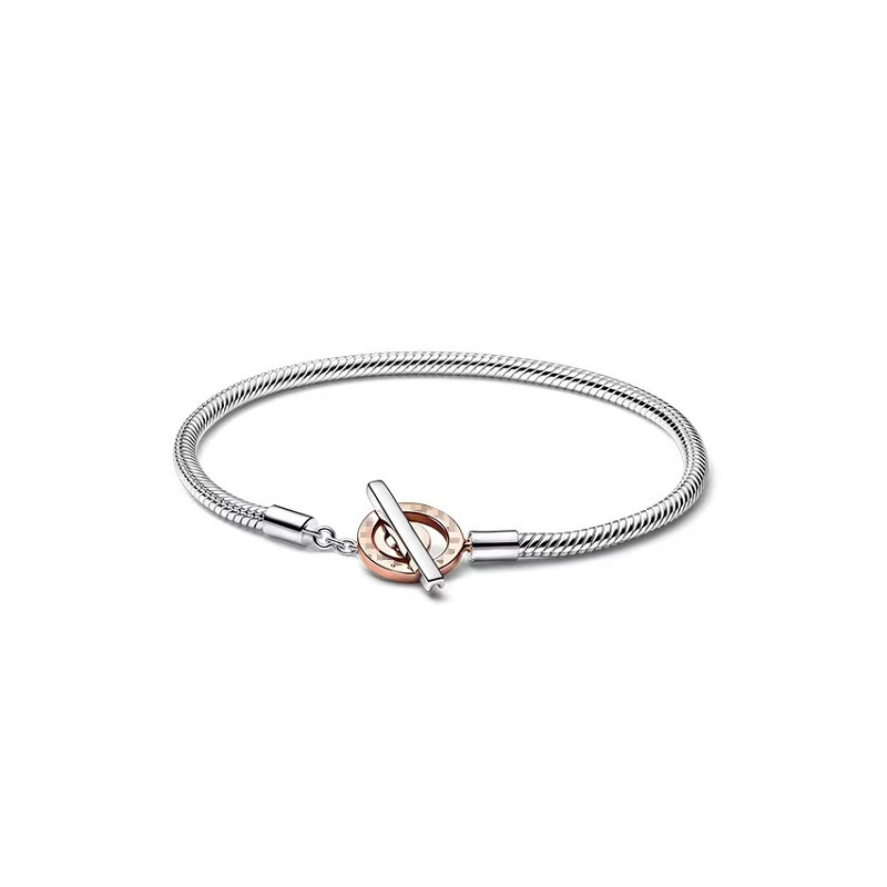 pan luxuryreplica Moon Buckle Oto Buckle Bracelet pan  luxuryreplica Basic Snake Bone Bracelet 925 Sterling Silver Foreign Trade