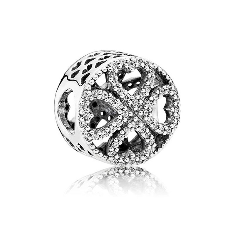 Factory direct pan luxuryreplica 925 sterling silver four-leaf clover lipstick tree love hollow hanging beads DIY accessories beads