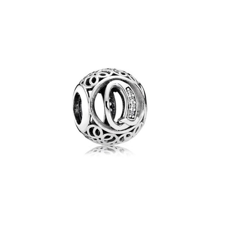 pan luxuryreplica 925 Sterling Silver Beads 26 Letters Series Round Beaded DIY Accessories Beads