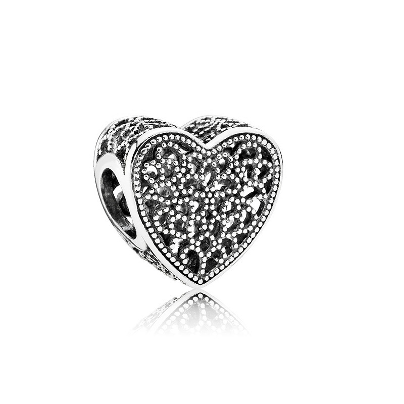 Factory direct pan luxuryreplica 925 silver love shape bow wings hanging beads DIY accessories beads