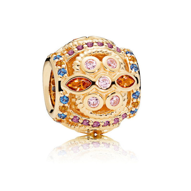 pan luxuryreplica White Copper Silver Plated Gold Love Hollow Fixed Buckle Beaded DIY Accessories