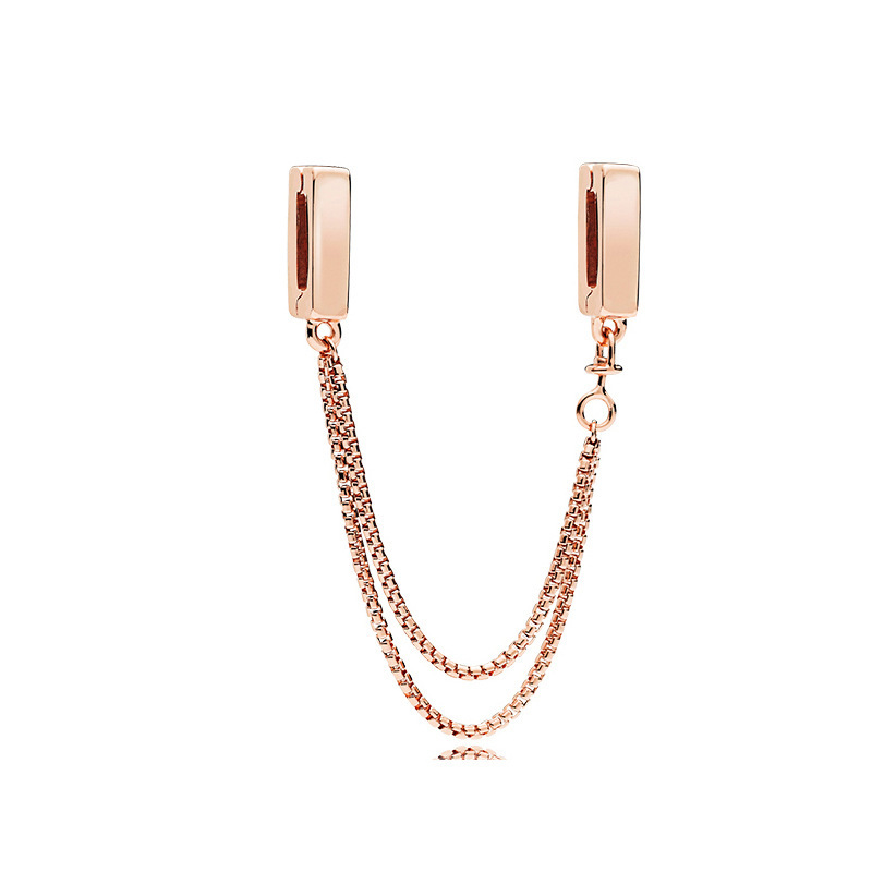 Factory direct pan luxuryreplica 925 silver rose gold flow lock safety chain fixed buckle beads DIY accessories beads