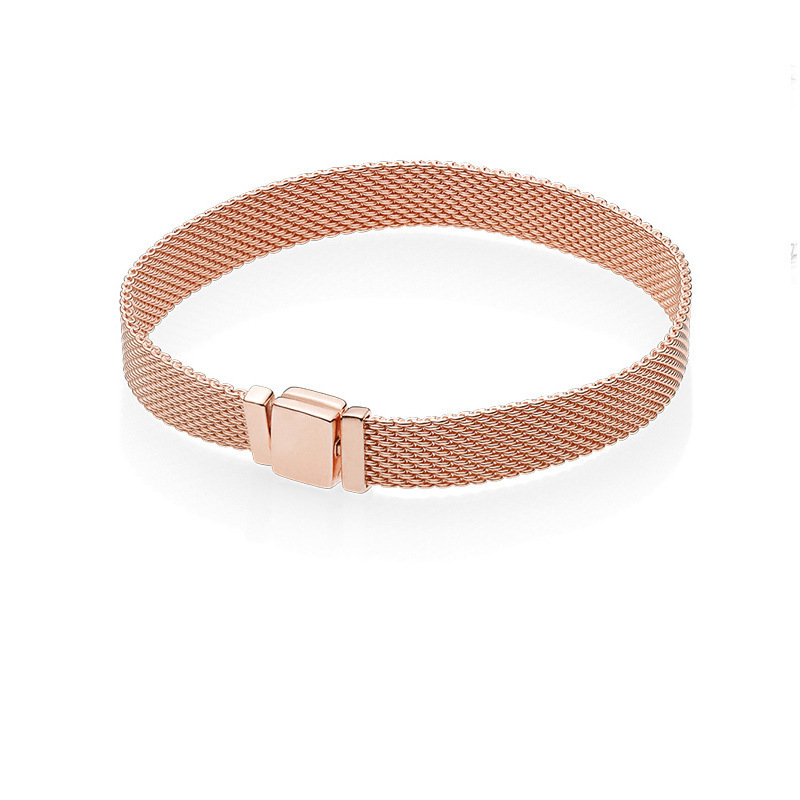 pan luxuryreplica 925 Sterling Silver Black Watch Personality Fashion Temperament Bracelet DIY Basic Bracelet