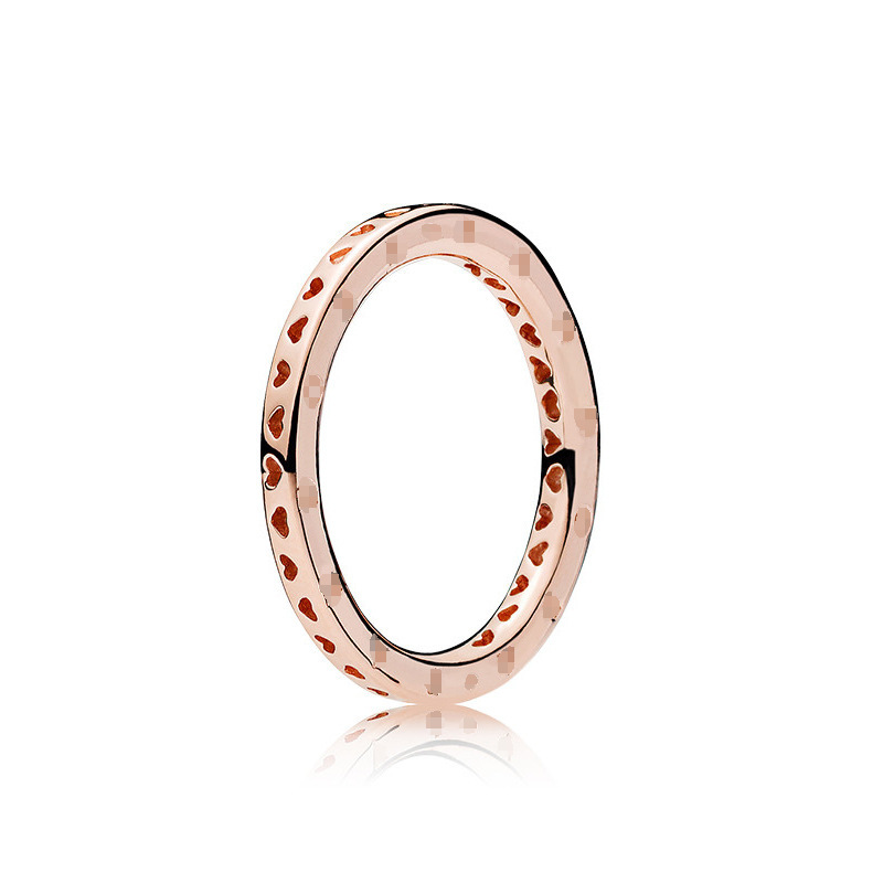 pan luxuryreplica Ring Rose Gold Peach Blossom Pair with Beads Open Style Couple Pair Ring Matching Ring for Women