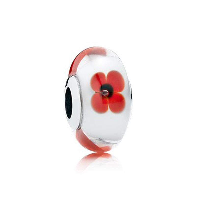 Factory direct pan luxuryreplica 925 silver Mulan flower bud butterfly glazed beads hanging beads DIY accessories loose beads