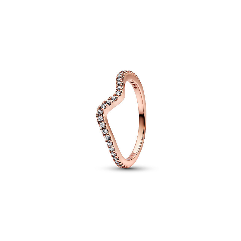 pan luxuryreplica Ring 925 Sterling Silver New Two-color Slide Heart Ring Girl's Ring