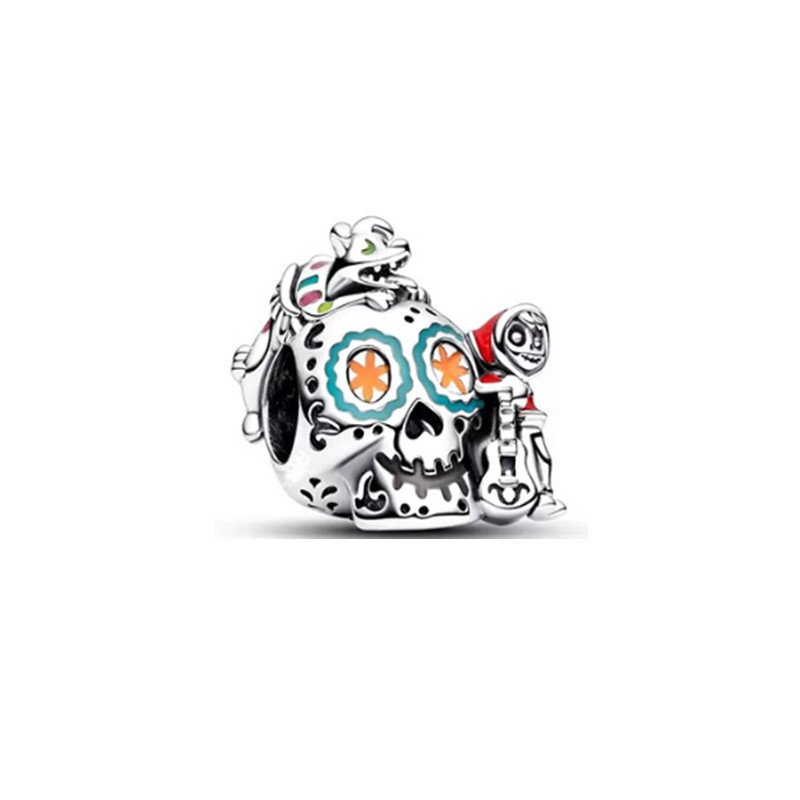 Factory direct pan luxuryreplica 925 sterling silver Halloween luminous skull beads for foreign trade