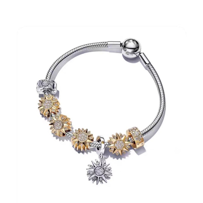 Factory Wholesale pan luxuryreplica Beaded DIY Bracelet Women's Set 925 Sterling Silver Ocean Heart Shining Star River Bracelet