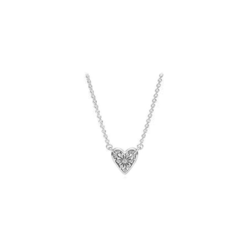 pan luxuryreplica Love Double Ring Necklace 925 Sterling Silver Finished Necklace Women's Clavicle Chain