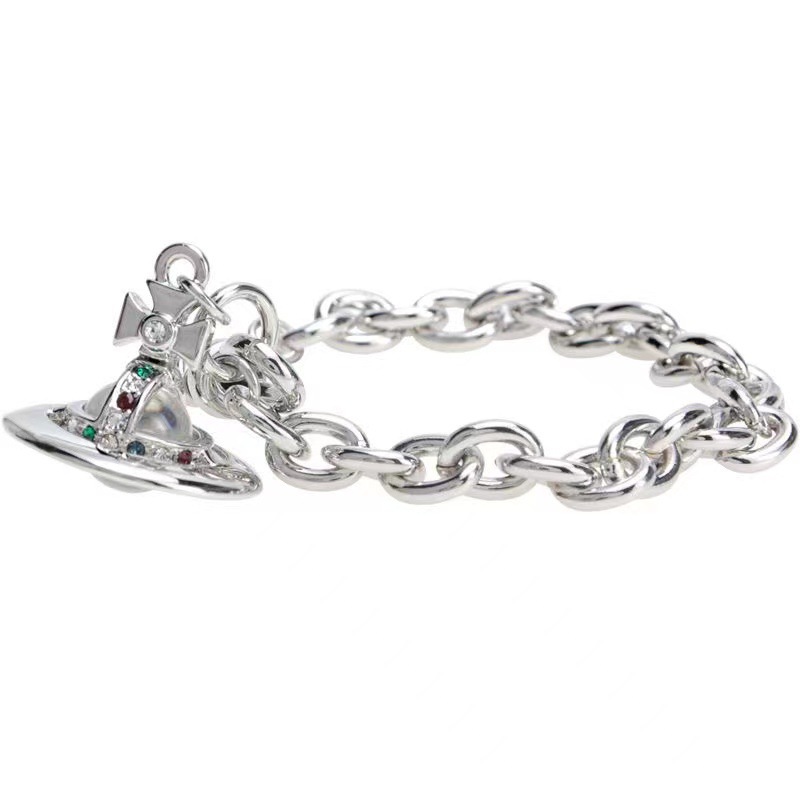 High Version Empress Dowager vivi  luxuryreplica Vivian Light Luxury High Sense Stereo Orb Saturn Glass Bead Bracelet