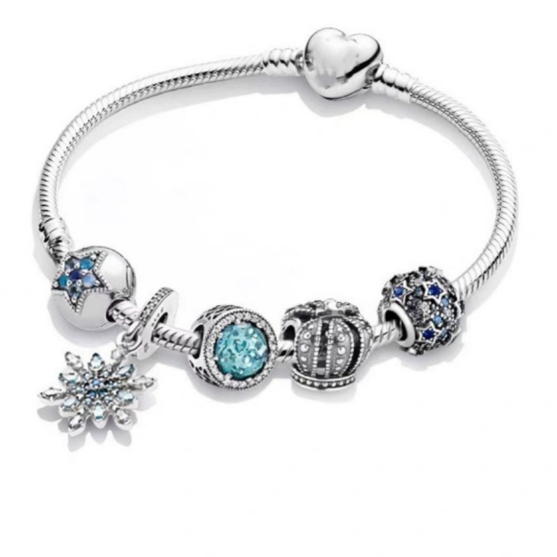 Factory Wholesale pan luxuryreplica Beaded DIY Bracelet Women's Set 925 Sterling Silver Ocean Heart Shining Star River Bracelet