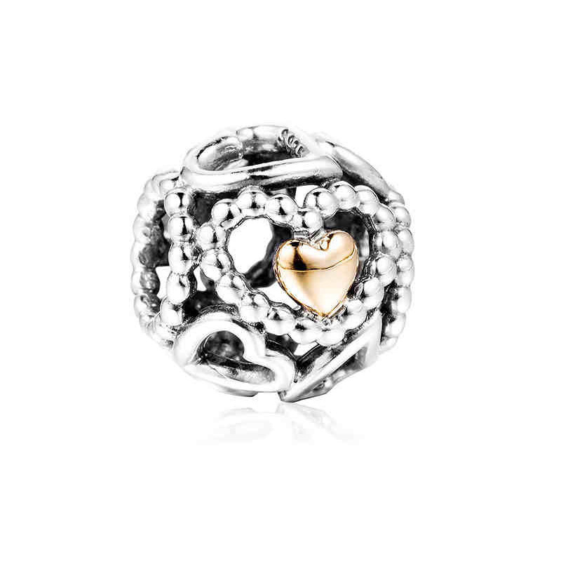 Factory direct pan  luxuryreplica 925 silver fritillary overflowing zircon kiss cute fun hanging beads DIY accessories beads