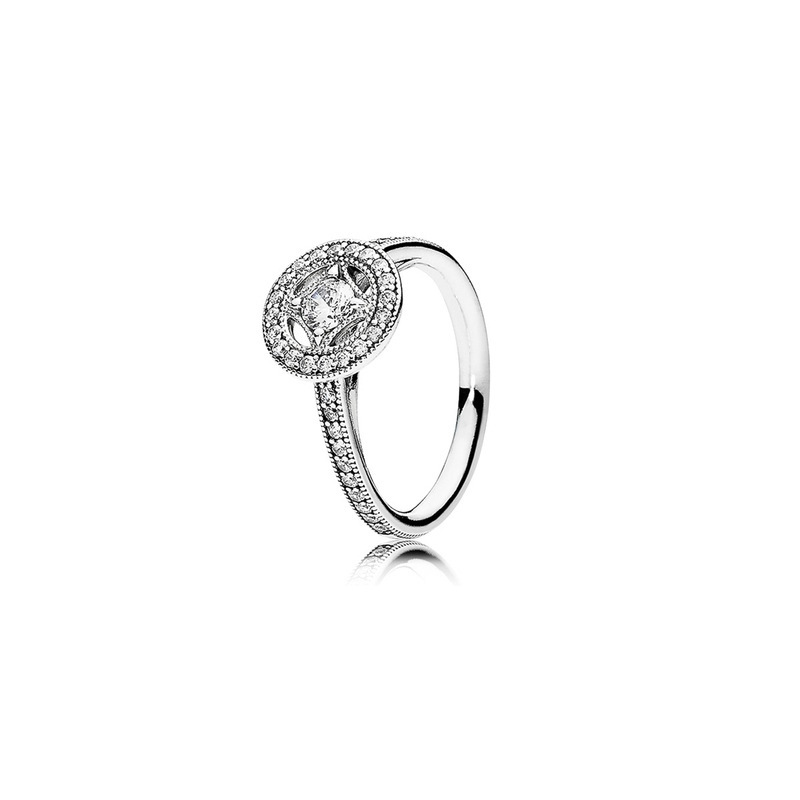 Factory direct pan luxuryreplica 925 sterling silver flowers four-leaf bright halo series lovers ring