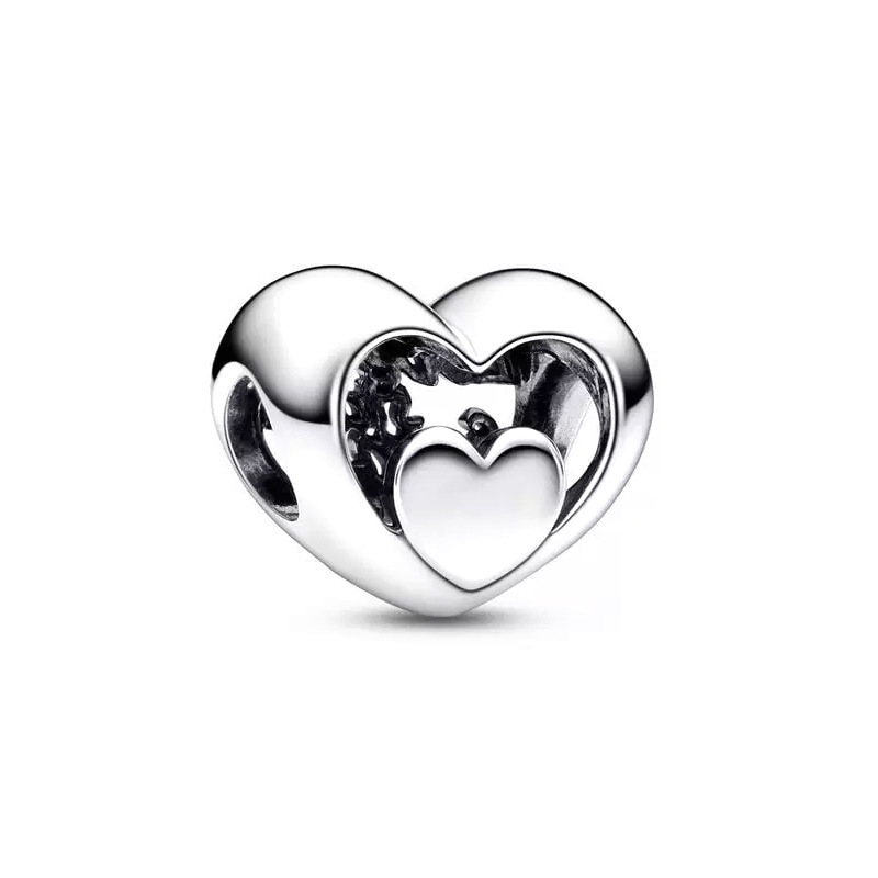 pan luxuryreplica Beads 925 Sterling Silver New 2023 Sea Shellfish String Decoration Two-Tone Heart Release Key Pendant