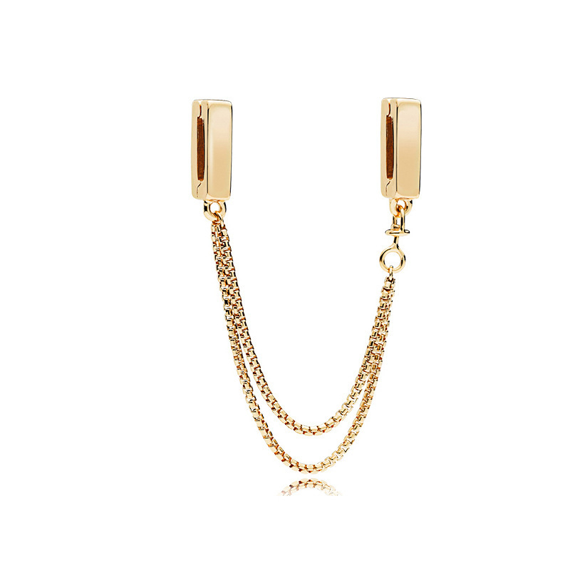 Factory direct pan luxuryreplica 925 silver rose gold flow lock safety chain fixed buckle beads DIY accessories beads