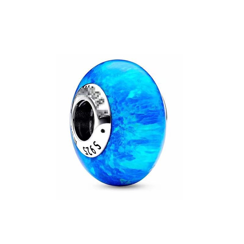 pan luxuryreplica 925 Sterling Silver Beads Summer New Mermaid Crab Blue Butterfly Pendant Pendant