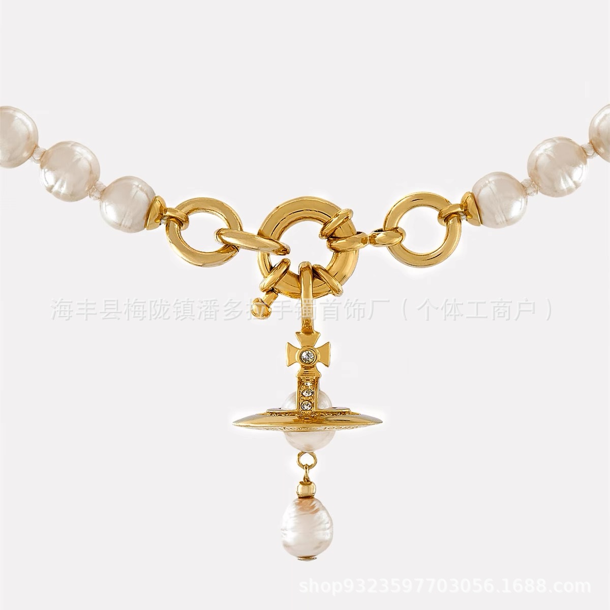 New Empress Dowager Baroque Water Drop Pearl High Sense Stereo Saturn UFO Pearl Necklace Earrings Bracelet for Women