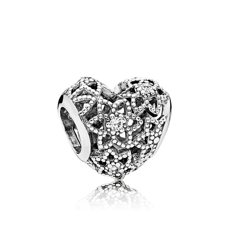 Factory direct pan luxuryreplica 925 silver love shape bow wings hanging beads DIY accessories beads