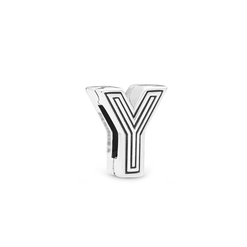 Factory direct pan luxuryreplica 925 silver 26 letter series fixed buckle bead accessories beads